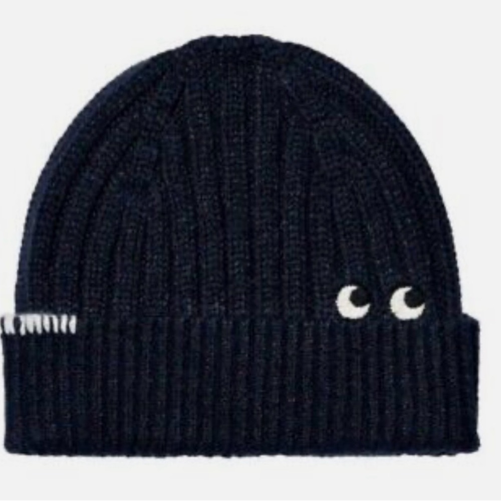 Anya Hindmarch x Uniqlo Navy Knit Beanie